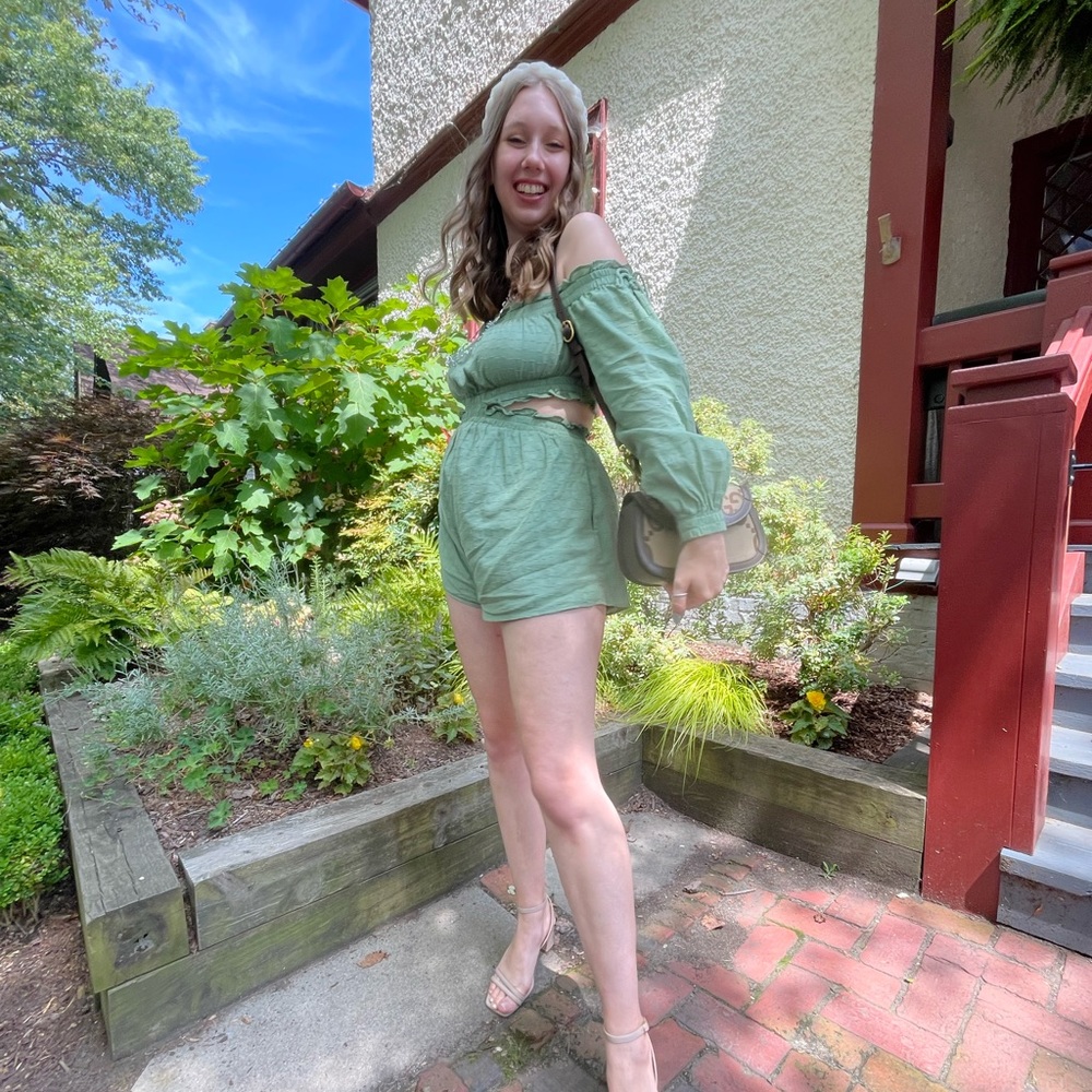 Tularosa Johanna Romper in Sage Green Backless Size Small